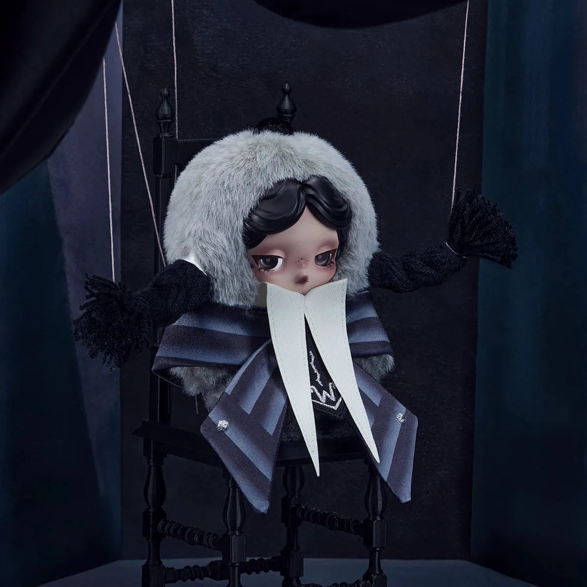 SKULLPANDA × Wednesday Plush(Nevermore Academy Uniform Version