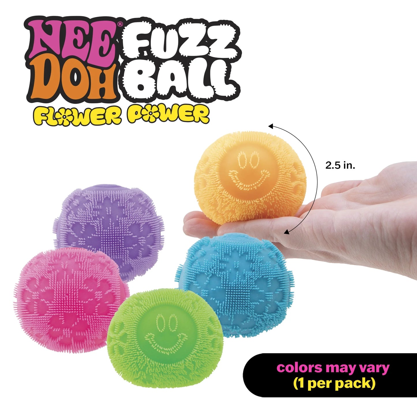 Fuzz Ball Flower Power Needoh Squishy Toy