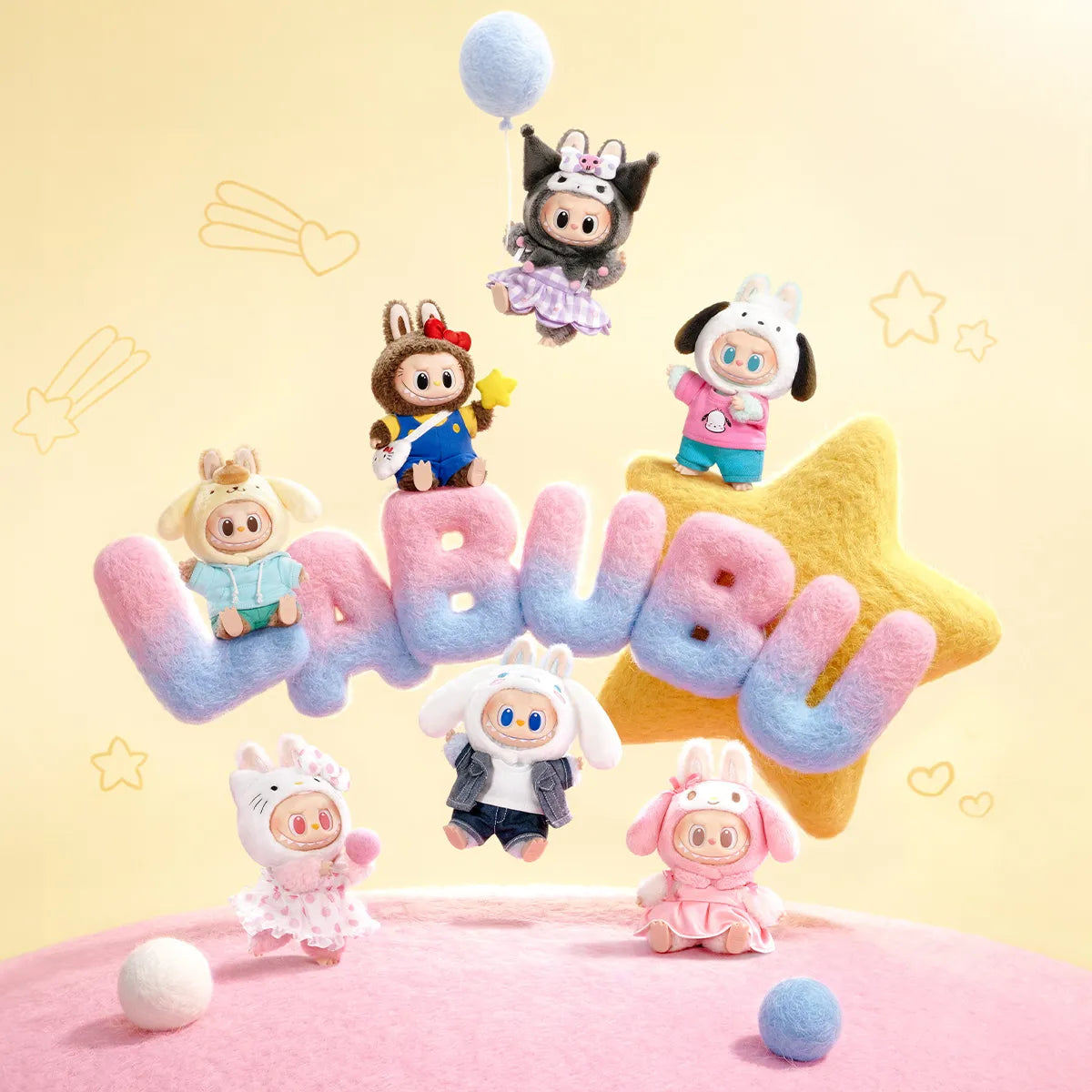 THE MONSTERS × Sanrio Characters Series-Vinyl Plush Pendant Blind Box