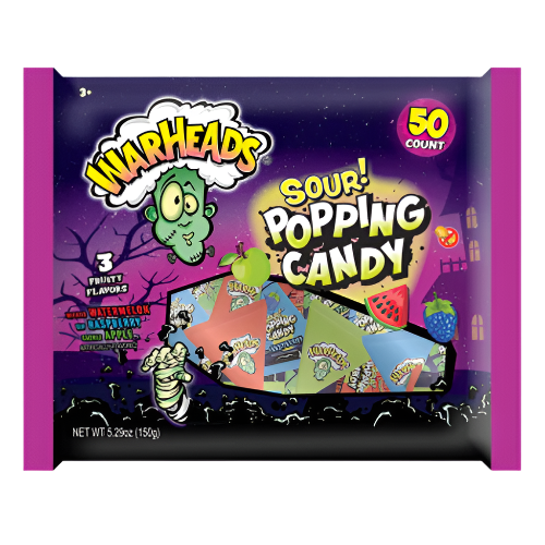 Warheads Halloween Popping Candy 50 Count 5.29 oz