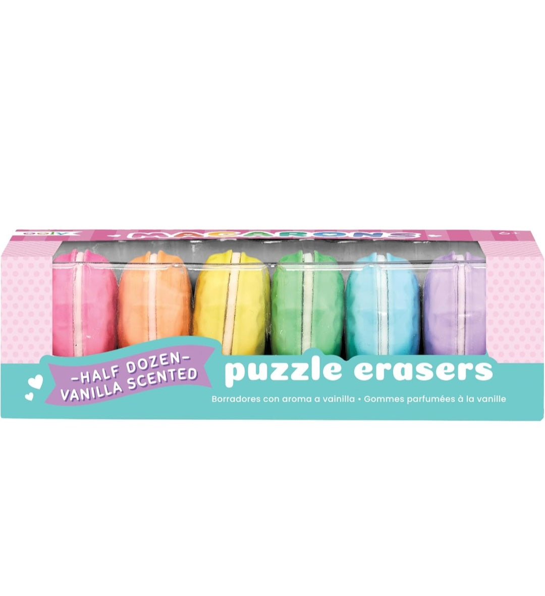 OOLY Macarons Vanilla-Scented Erasers for Pencils