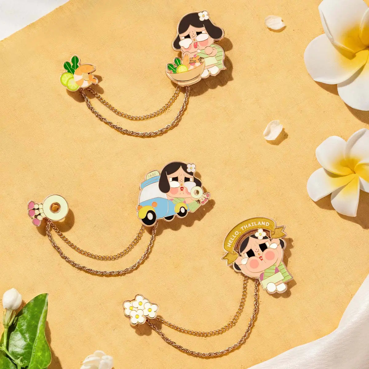 Pop Mart Crybaby Hello Thailand Series-Badge Blind Box Single Box