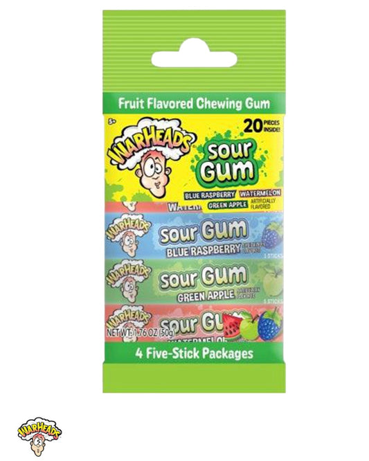 Warheads Sour Gum 4 Pack 50g