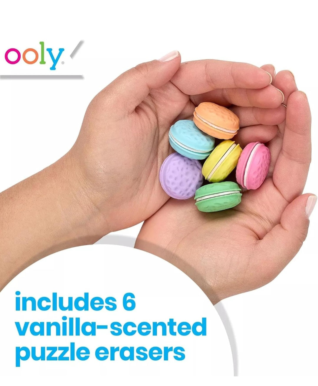 OOLY Macarons Vanilla-Scented Erasers for Pencils